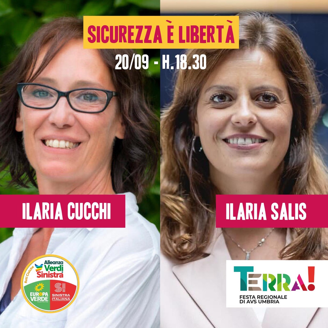 20 settembre, ore 18.30: Ilaria Cucchi e Ilaria Salis, Sicurezza è libertà