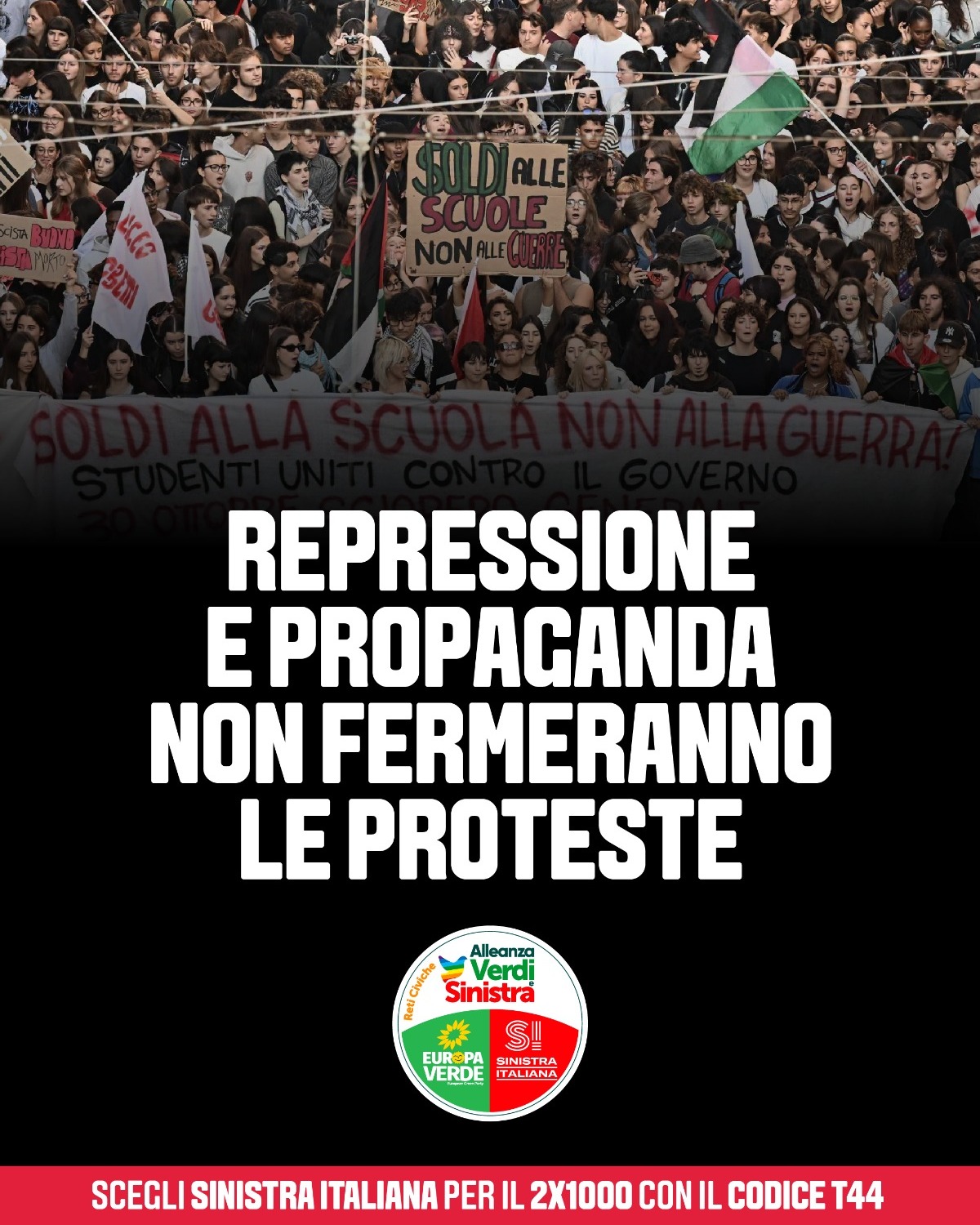 🔴🟢📢 La propaganda e la repressione di governo non servono a nulla se non a peggiorare la situazione. Que…