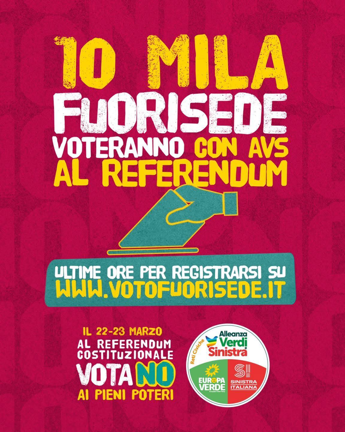 🟢🔴 Oltre 10mila fuorisede voteranno al referendum come rappresentanti di lista per AVS! Un numero incred…